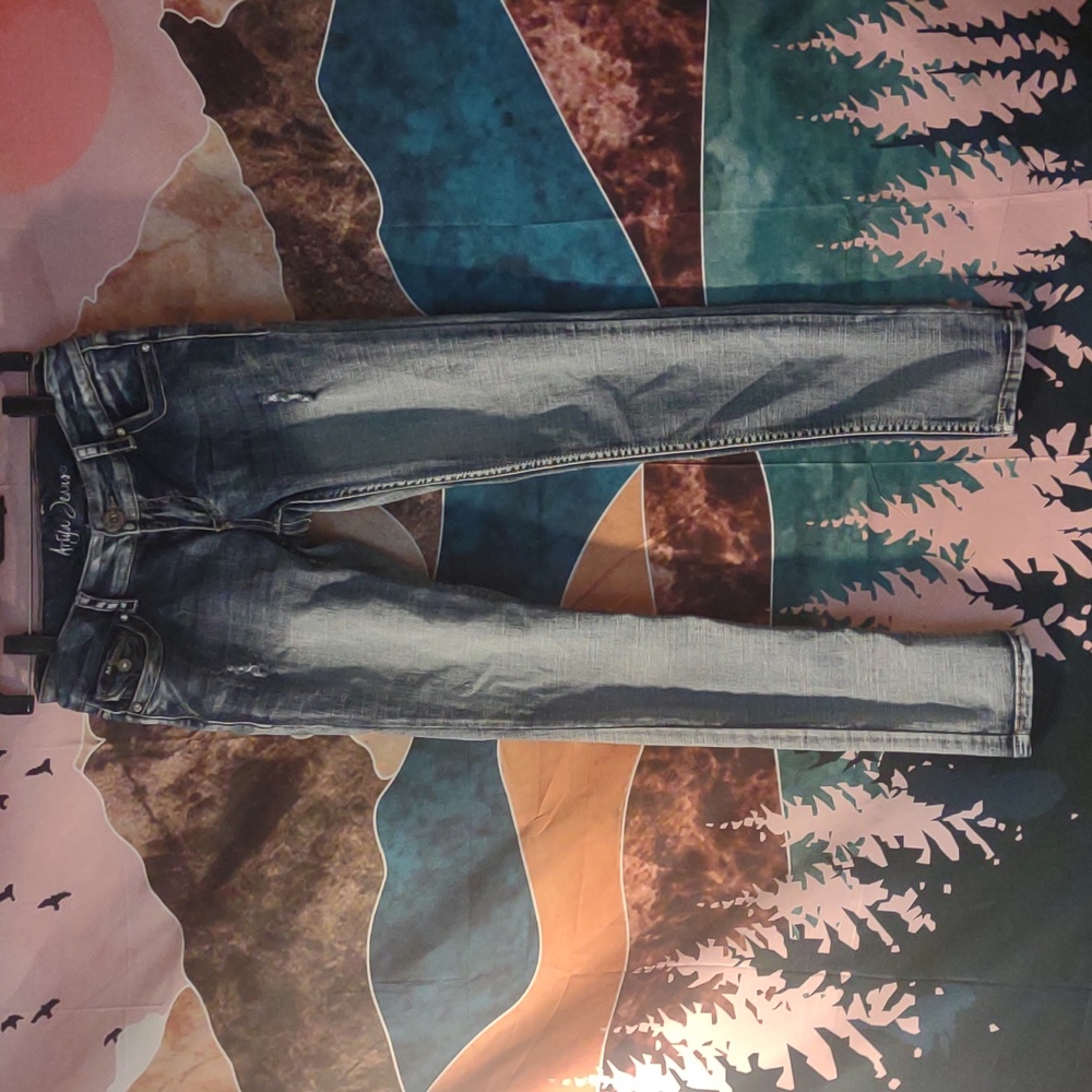 Ariya Y2K jeans 7/8 light blue distressed stretch skinny VG condition